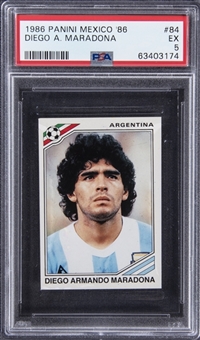 1986 Panini Mexico 86 #84 Diego Maradona - PSA EX 5